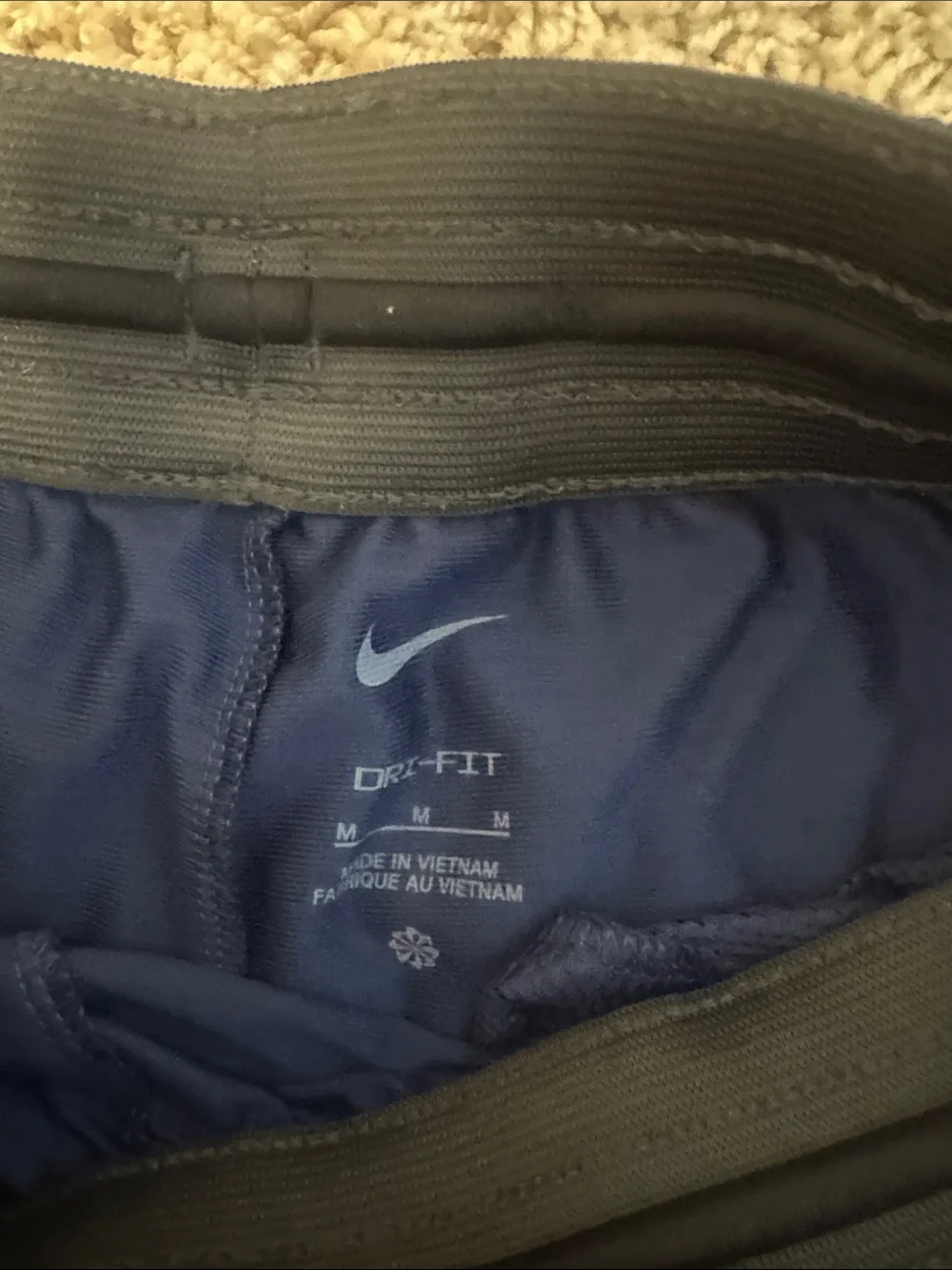Nike boys Navy Athletic Shorts with White & Black Trim